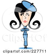 Royalty Free RF Clipart Illustration Of A Retro Woman Standing With Her Arms Crossed