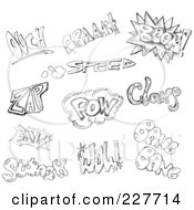 Poster, Art Print Of Digital Collage Of Black And White Doodled Comic Words