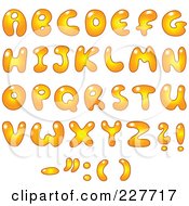 Digital Collage Of Gradient Orange Capital Bubble Letter Designs