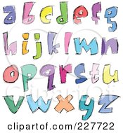 Poster, Art Print Of Digital Collage Of Colorful Sketched Lowercase Letter Designs