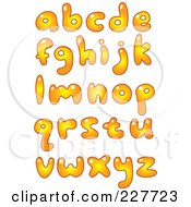 Poster, Art Print Of Digital Collage Of Gradient Orange Lowercase Bubble Letter Designs