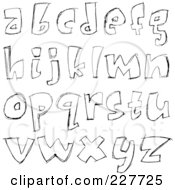 Royalty Free RF Clipart Illustration Of A Digital Collage Of Sketched Lowercase Letter Designs by yayayoyo