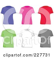 Poster, Art Print Of Digital Collage Of Plain Colorful Womens T Shirts