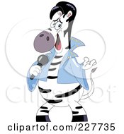 Royalty Free RF Clipart Illustration Of An Elvis Zebra Singing by yayayoyo
