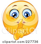Royalty Free RF Clipart Illustration Of A Yellow Smiley Face Shushing