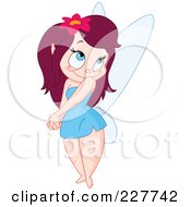 Royalty Free RF Clipart Illustration Of A Flirty Brunette Pixie Looking Over Her Shoulder by yayayoyo
