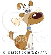 Poster, Art Print Of Happy Dog Fetching A Bone