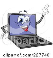Royalty Free RF Clipart Illustration Of A Friendly Laptop Character Pointing by yayayoyo