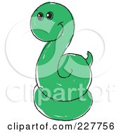 Royalty Free RF Clipart Illustration Of A Cute Doodled Coiled Snake by yayayoyo