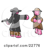 Pink Man Challenging Another Pink Man To A Duel With Pistils