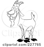 Poster, Art Print Of Coloring Page Outline Of A Happy Billy Goat