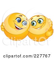 Royalty Free RF Clipart Illustration Of Yellow Smiley Face Emoticons Hugging by yayayoyo #COLLC227767-0157