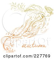 Poster, Art Print Of Doodled Fall Leaves Floating In The Wind With The Word Autumn