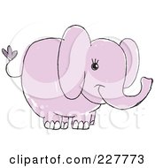Cute Doodled Purple Elephant