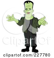 Poster, Art Print Of Friendly Frankenstein Gesturing With His Hands