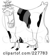 Royalty Free RF Clipart Illustration Of A Coloring Page Outline Of A Happy Cow by yayayoyo