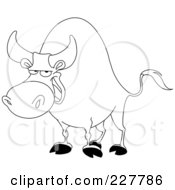 Poster, Art Print Of Coloring Page Outline Of A Bull
