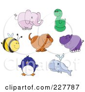 Poster, Art Print Of Digital Collage Of Cute Doodled Animals