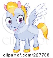 Royalty Free RF Clipart Illustration Of A Cute Baby Pegasus by yayayoyo