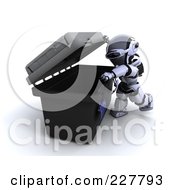 Poster, Art Print Of 3d Robot Opening A Tool Box