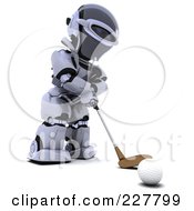 Poster, Art Print Of 3d Robot Golfing - 5