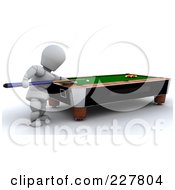 Poster, Art Print Of 3d White Character Playing Billiards