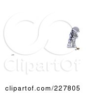 Royalty Free RF Clipart Illustration Of A 3d Robot Golfing 6