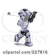 Poster, Art Print Of 3d Robot Golfing - 3