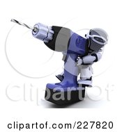 Poster, Art Print Of 3d Robot Using A Giant Power Drill
