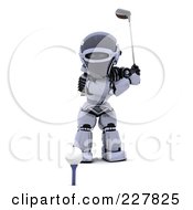 Poster, Art Print Of 3d Robot Golfing - 2