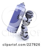 Poster, Art Print Of 3d Robot Carrying A Spray Can