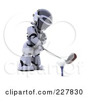 Poster, Art Print Of 3d Robot Golfing - 1