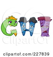 Royalty Free RF Clipart Illustration Of A Digital Collage Of Monster Letters G Through I
