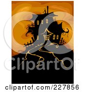 Poster, Art Print Of Haunted House On A Hill Over Orange