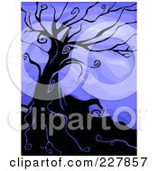Poster, Art Print Of Creepy Bare Tree On A Hill Against Blue