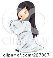 Royalty Free RF Clipart Illustration Of A Cute Girl In A Ghost Costume by BNP Design Studio