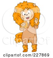 Poster, Art Print Of Halloween Boy In A Lion Costume