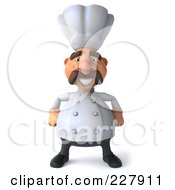 Royalty Free RF Clipart Illustration Of A 3d Chef Man With His Hands On His Hips by Julos