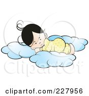 Poster, Art Print Of Girl Sleeping On Soft Clouds