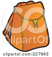 Royalty Free RF Clipart Illustration Of A Brown School Bag