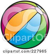 Colorful Beach Ball With Stripes