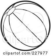 Poster, Art Print Of Coloring Page Outline Of A Beach Ball With Stripes