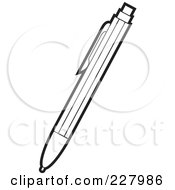 Royalty Free RF Clipart Illustration Of A Coloring Page Outline Of A Ballpoint Pen