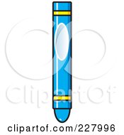 Royalty Free RF Clipart Illustration Of A Blue Crayon