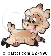 Royalty Free RF Clipart Illustration Of A Running Lamb