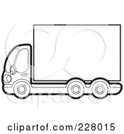 Poster, Art Print Of Coloring Page Outline Of A Big Rig With A Blank Trailer