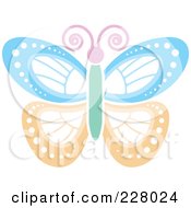 Poster, Art Print Of Colorful Pink Blue Green And Orange Butterfly