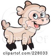 Royalty Free RF Clipart Illustration Of A Happy Lamb by Lal Perera