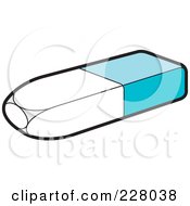 Royalty Free RF Clipart Illustration Of A Blue And White Eraser