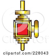 Royalty Free RF Clipart Illustration Of A Red And Gold Lamp by Lal Perera